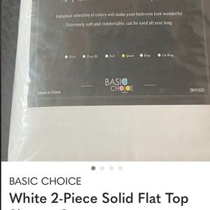 White 2-Piece Solid Flat Top Sheet Set